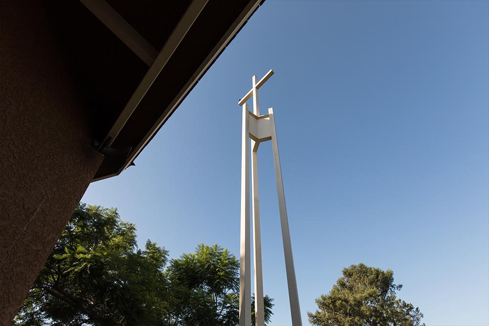 The cross outside the Good Shepherd Chapel